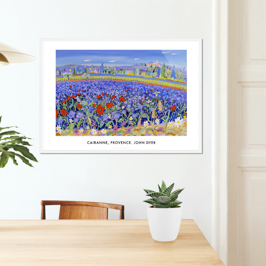 French Wall Art Poster Print of Cairanne, Provence, by John Dyer. French Art Gallery
