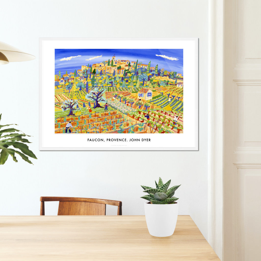 French Wall Art Poster Print of Faucon Village, Provence, by John Dyer. French Art Gallery