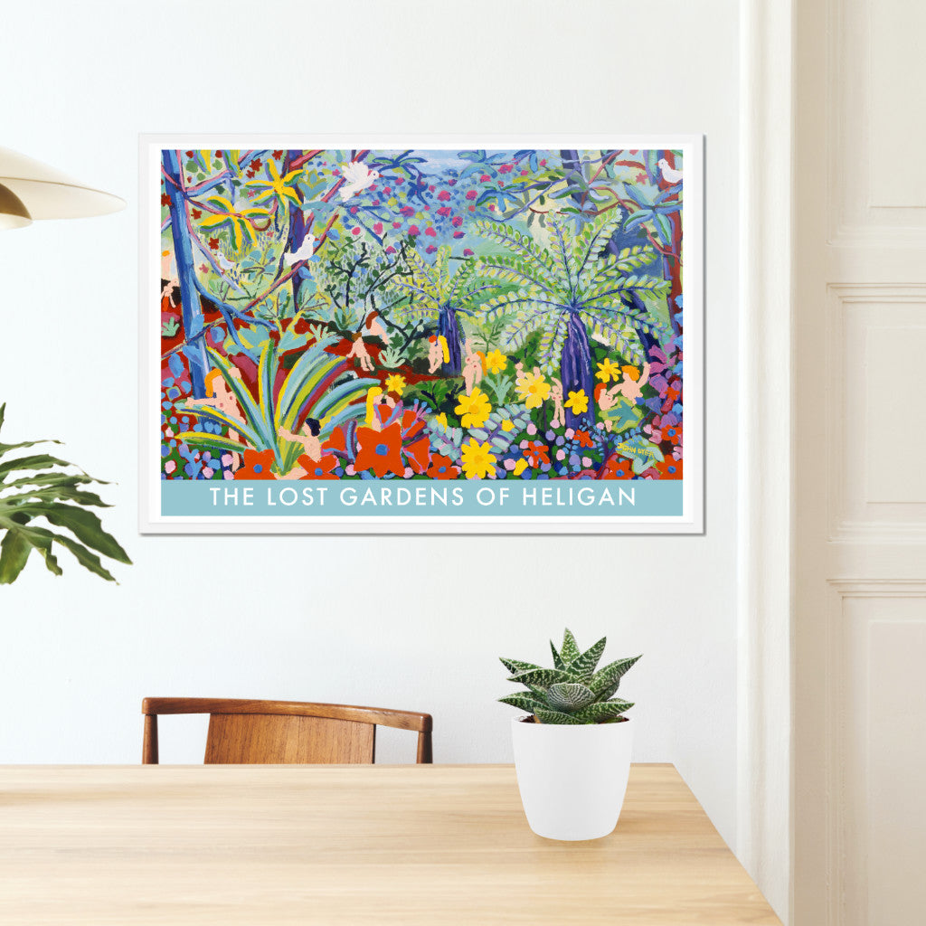 Framed Vintage Style Travel Art Poster The Lost Gardens of Heligan. Love Jungle by John Dyer