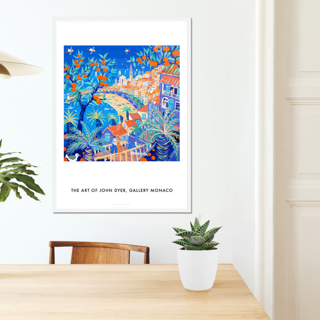 John Dyer French Wall Art Poster Print of the Old Town, Menton. French Art Gallery.