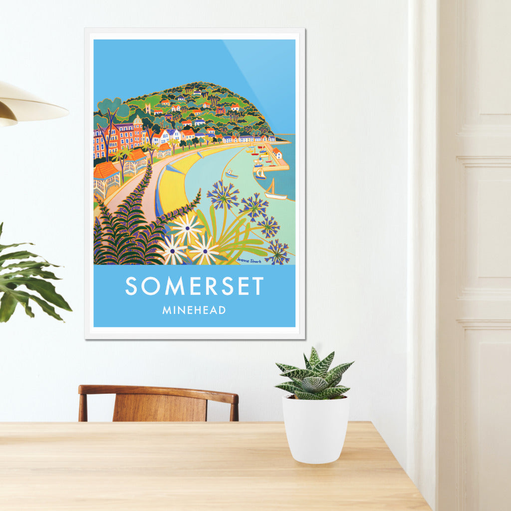 Vintage Style Travel Wall Art Poster Print by Joanne Short of Minehead, Somerset
