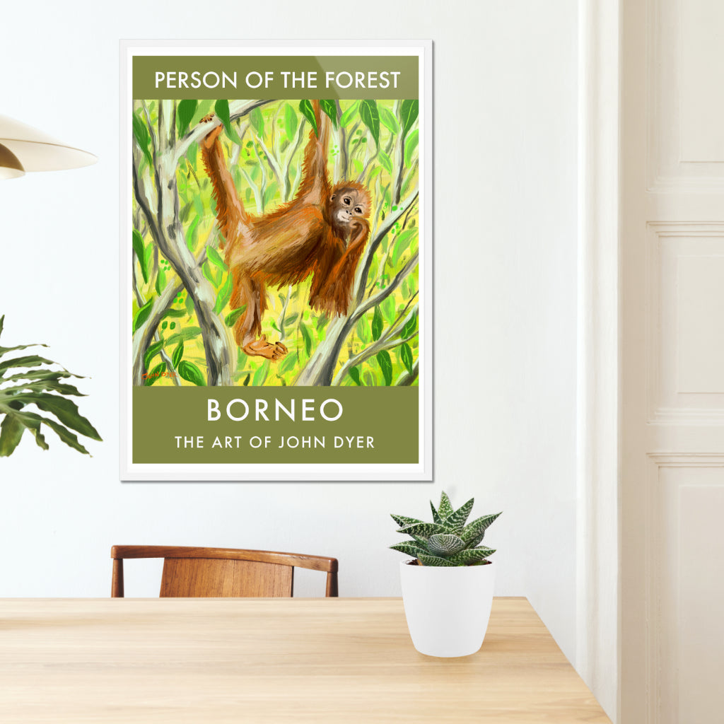 orangutan framed art poster print by John Dyer
