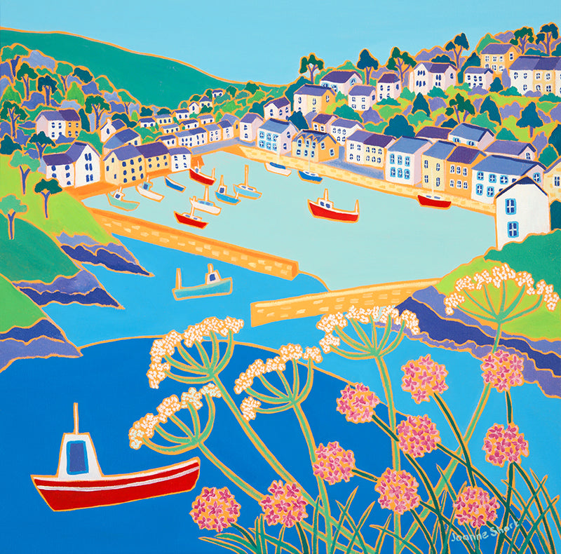 Original Painting by Joanne Short. Seaside Flowers, Polperro