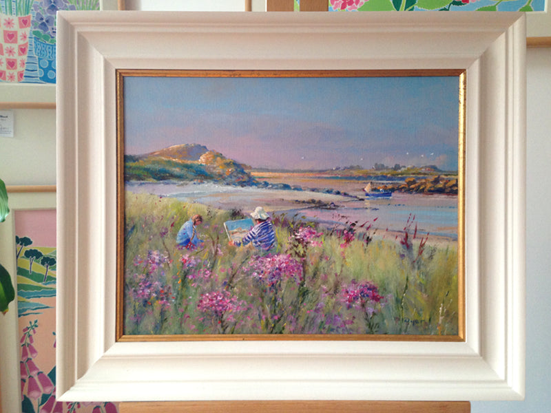 Original Painting by Ted Dyer. Enjoying the Soft Light. Tresco