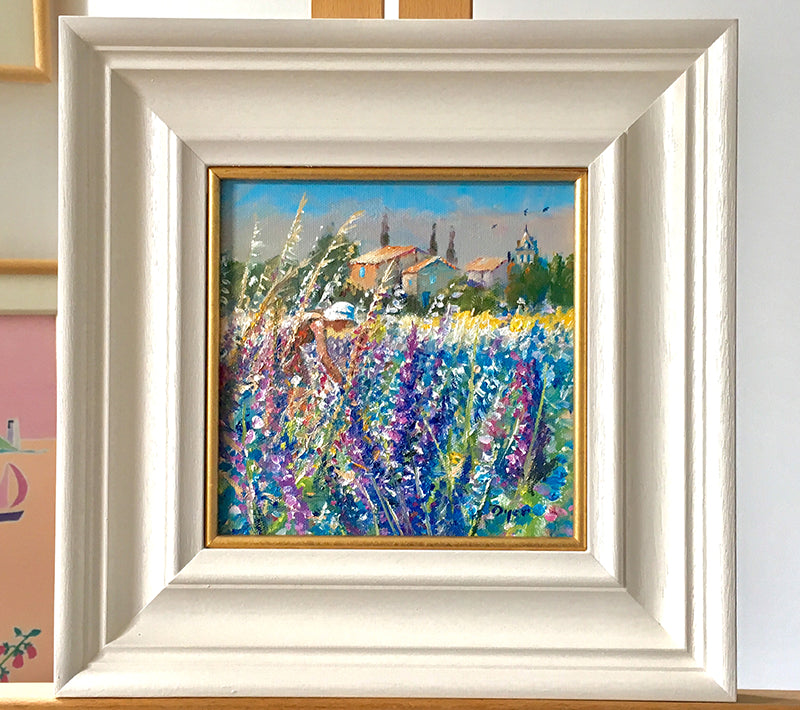 Original Painting by Ted Dyer. Picking Lavender. Provence