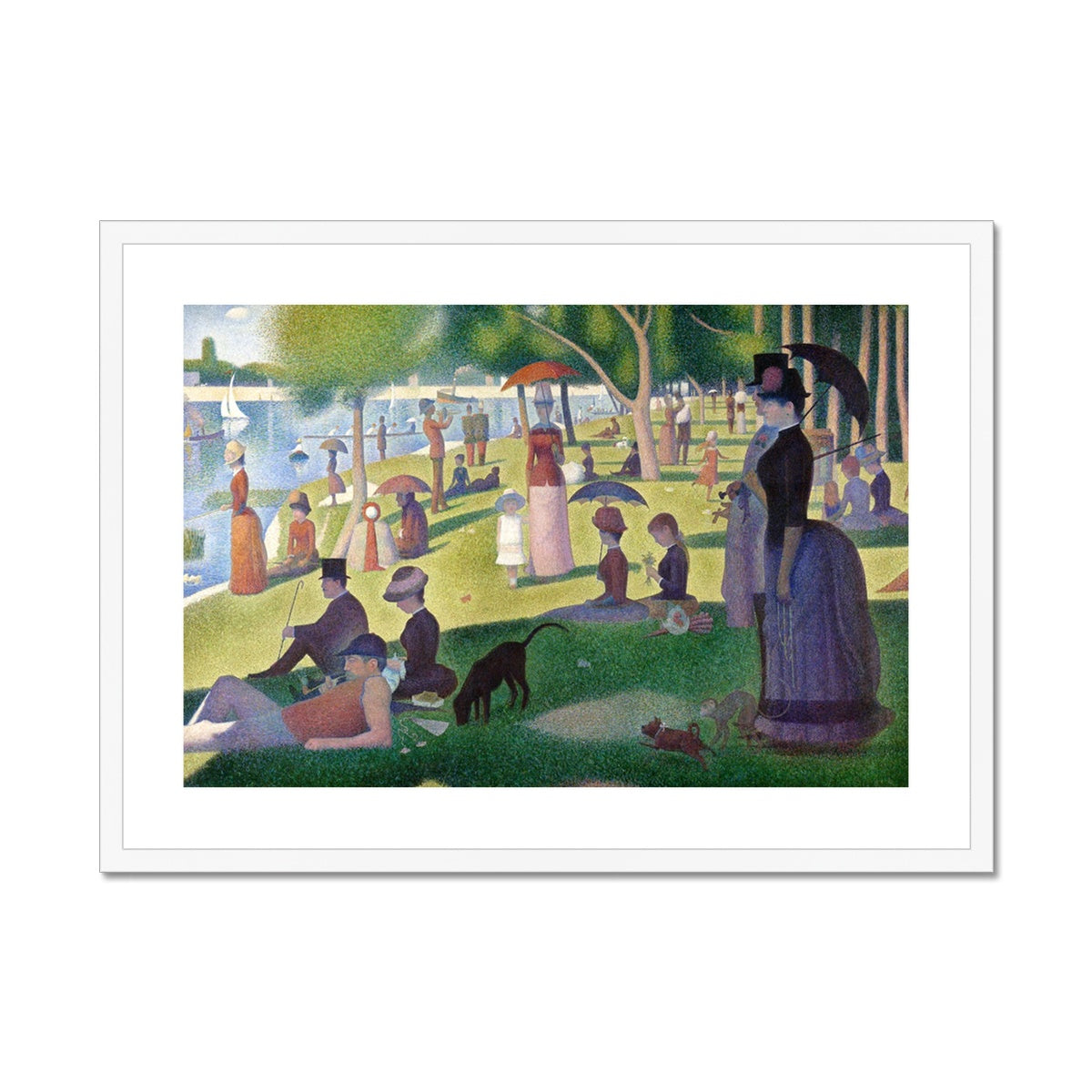 'A Sunday on La Grande Jatte', by Georges Seurat Framed Open Edition Fine Art Print. Historic Art