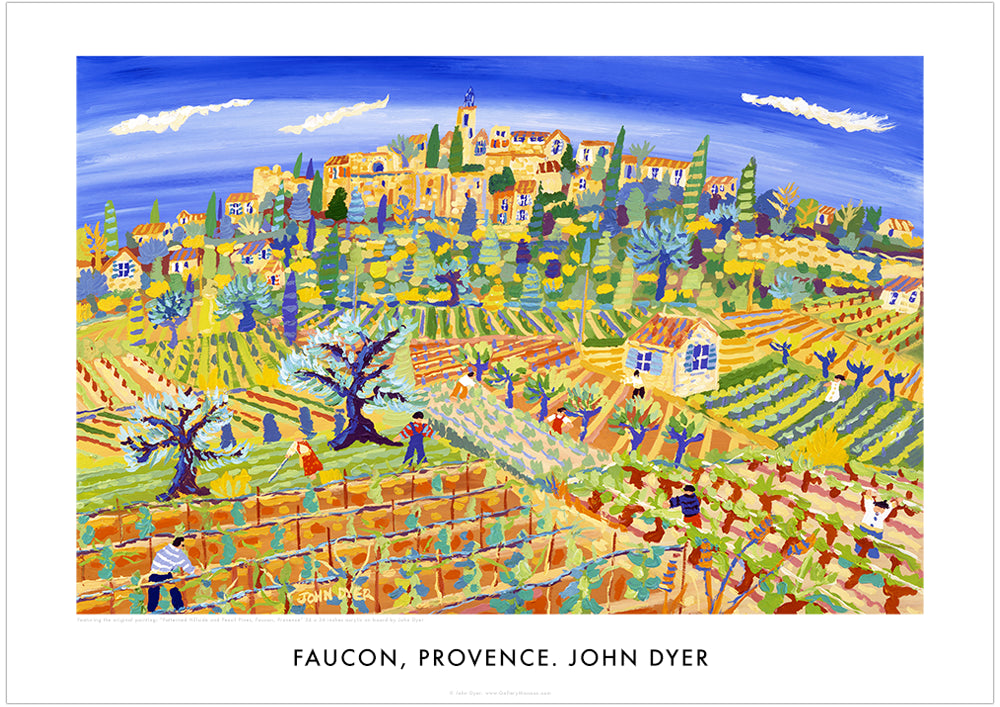 French Wall Art Poster Print of Faucon Village, Provence, by John Dyer. French Art Gallery