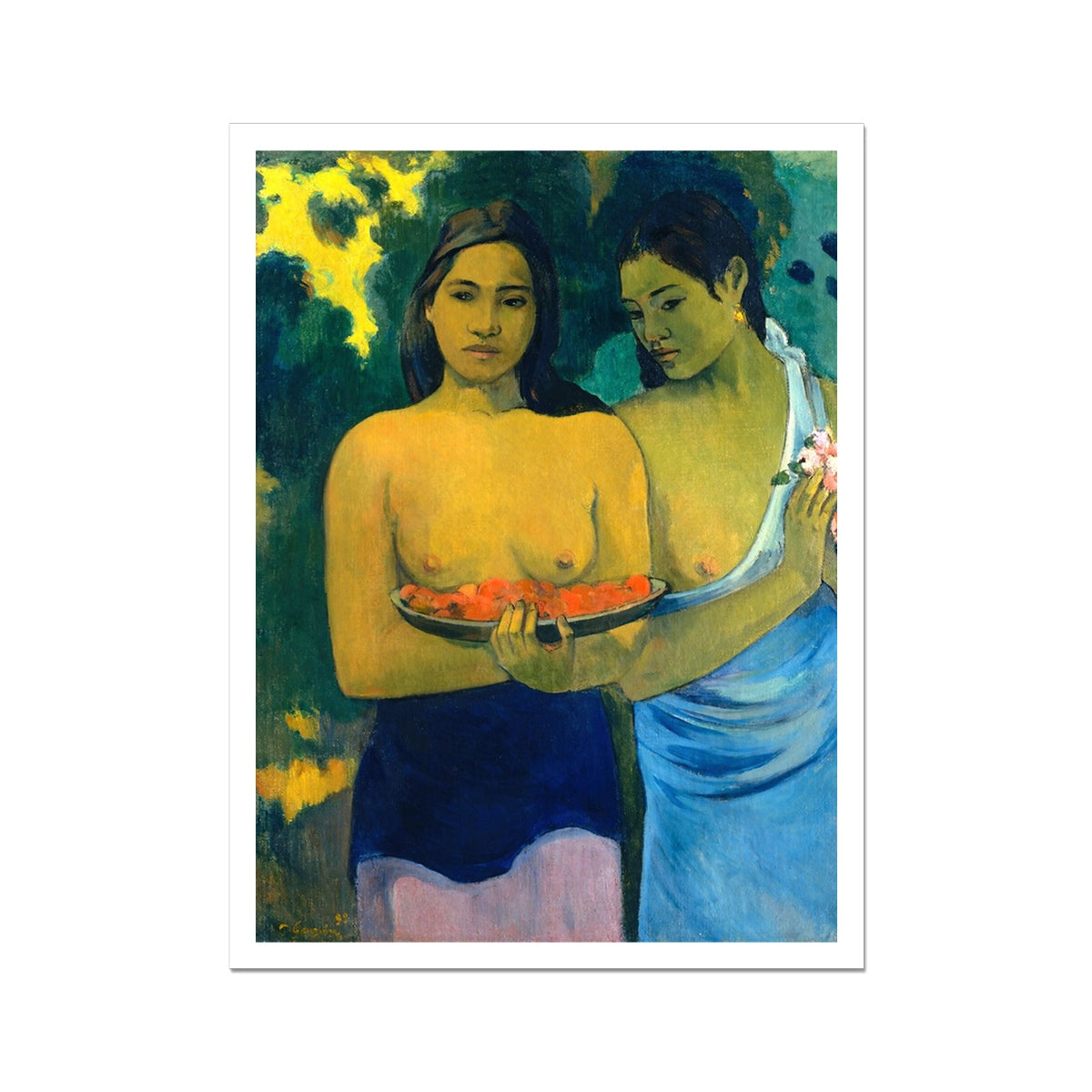 'Two Tahitian Women, by Paul Gauguin. Open Edition Fine Art Print. Historic Art