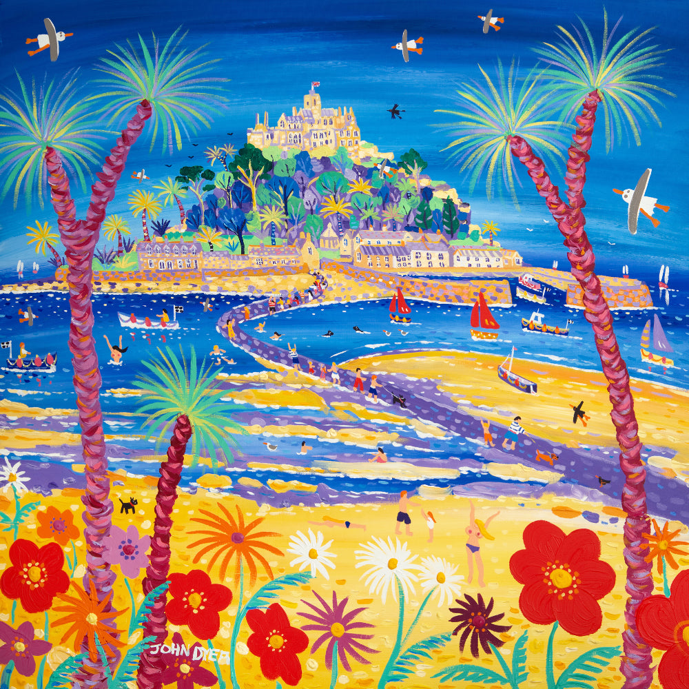 Original Painting by John Dyer. Incoming Tide, St Michael&#39;s Mount