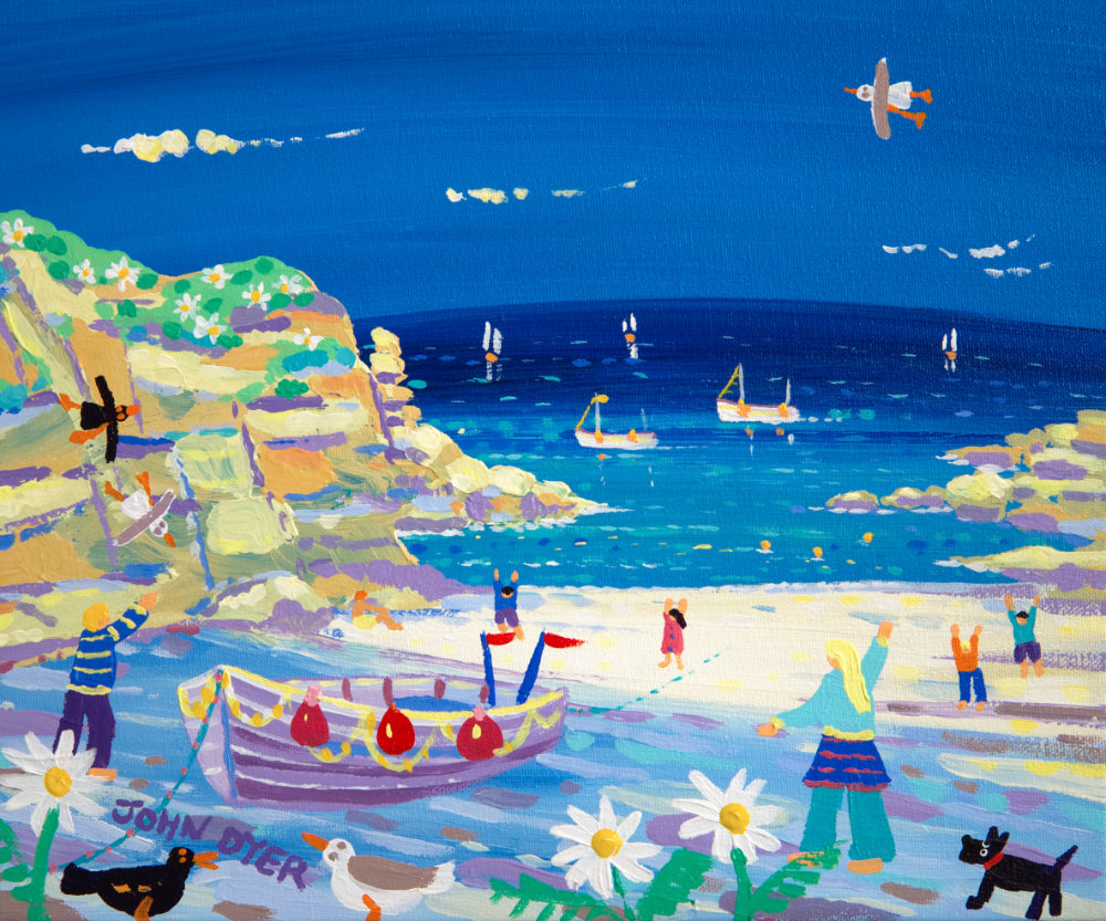 John Dyer Painting. Porthgwarra Beach Cove, Cornwall. Poldark filming location.