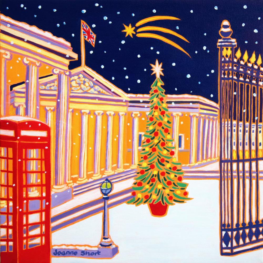 Original Painting by Joanne Short. Shooting Star, British Museum, London. Christmas tree