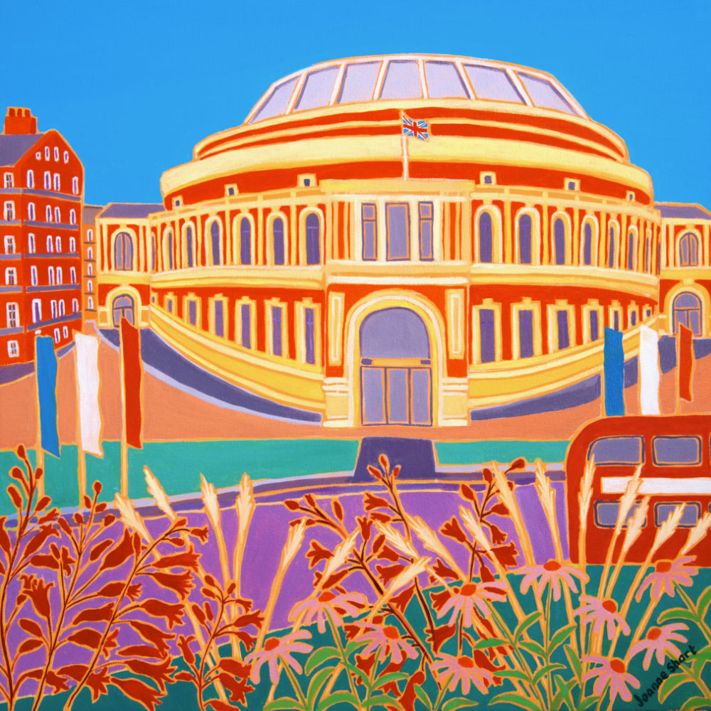 Original Painting by Joanne Short. Flowers and Flags, The Royal Albert Hall, London