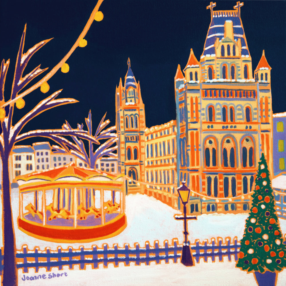 Original Painting by Joanne Short. Christmas Carousel, Natural History Museum, London