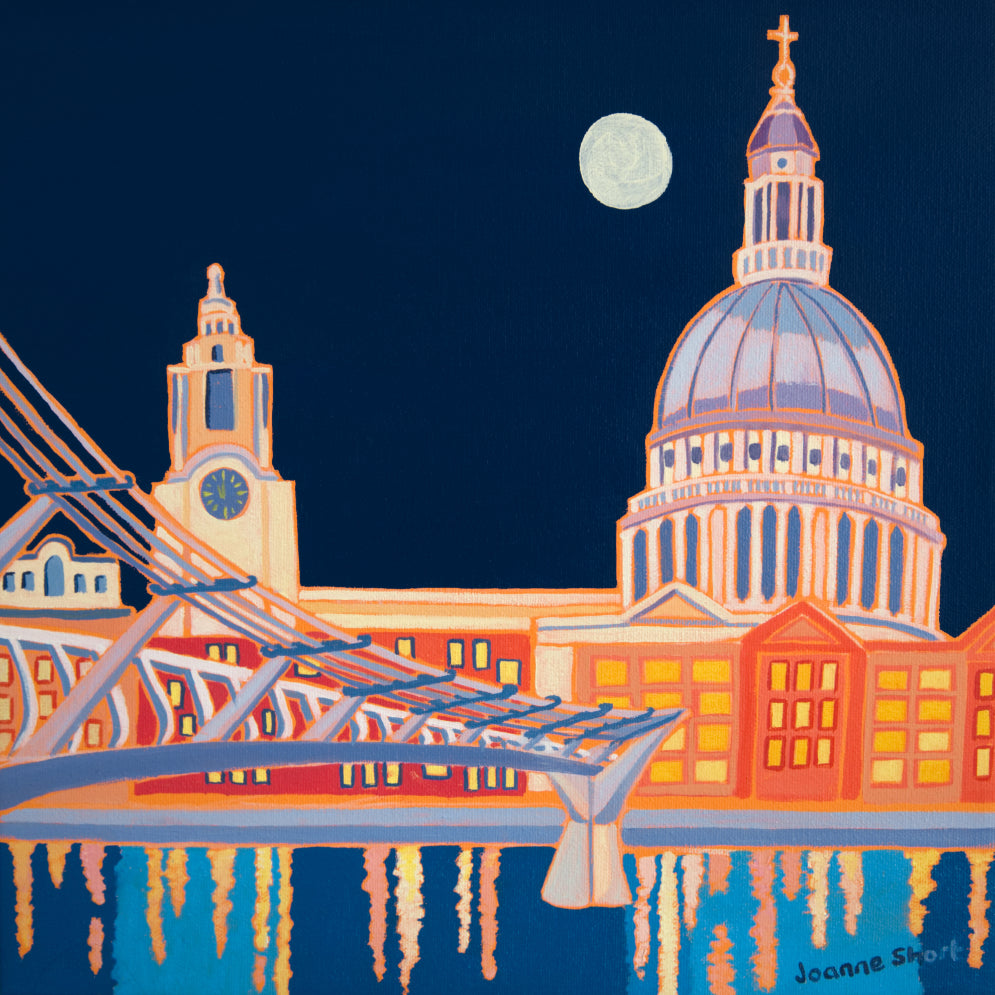Painting by Joanne Short. Full Moon over St Paul’s Cathedral, London
