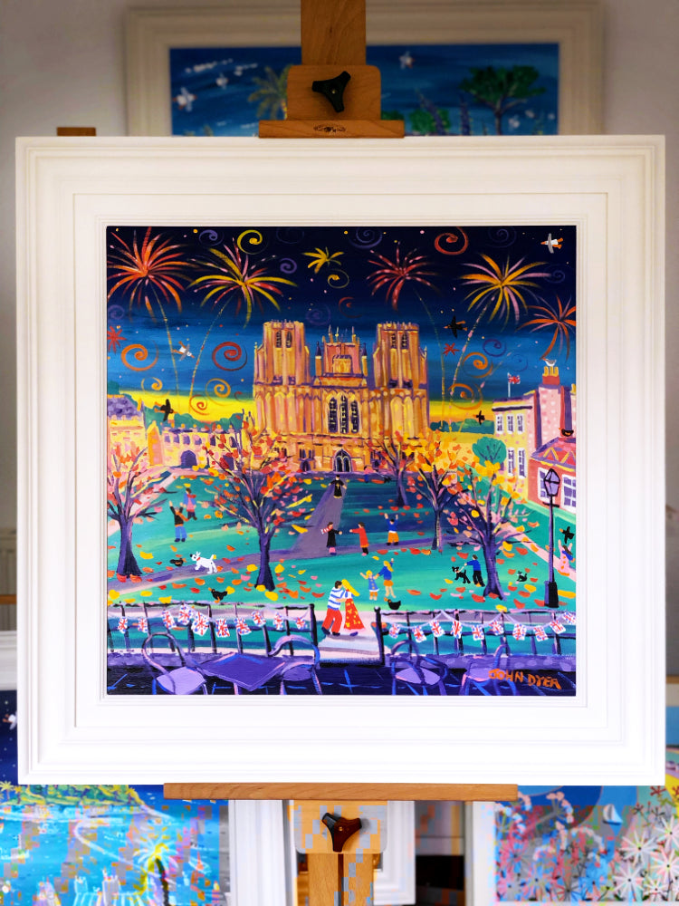 John Dyer Painting. Cathedral Cuddle, Wells, Somerset