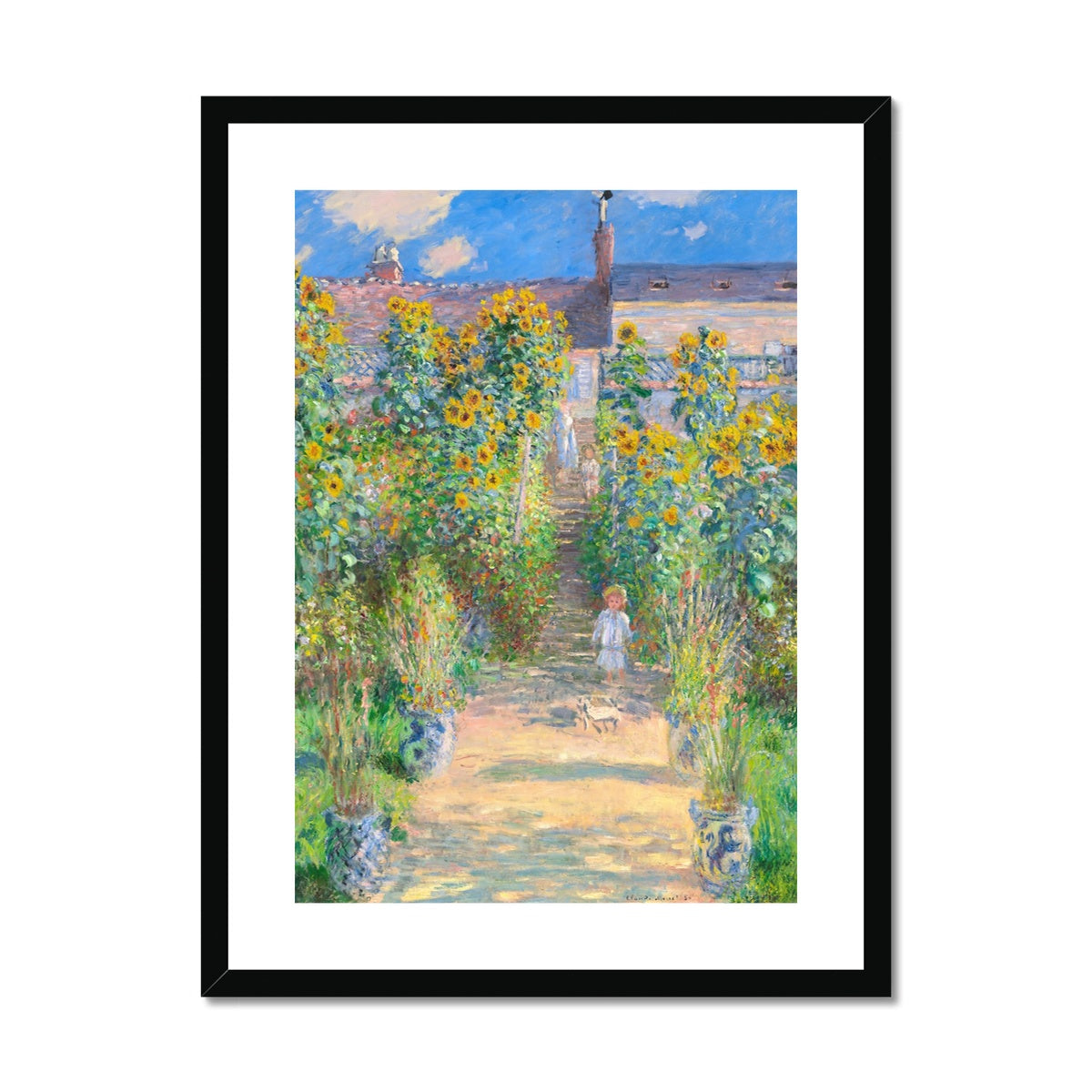Claude Monet Framed Open Edition Art Print. 'The Artist's Garden at Vétheuil'. Art Gallery Historic Art