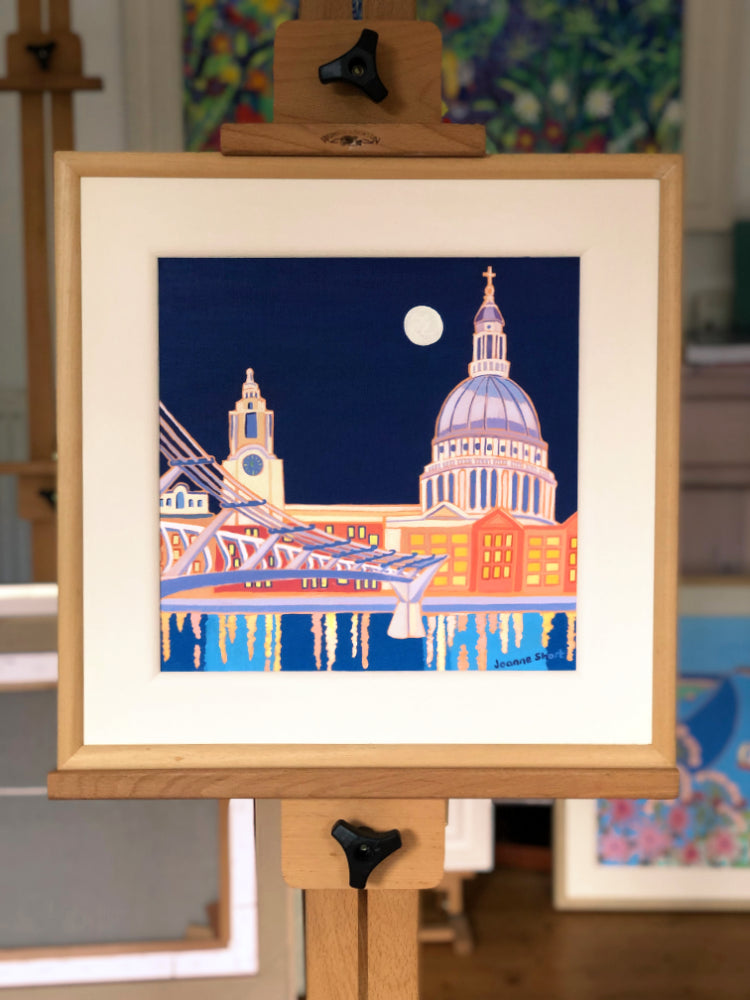 Painting by Joanne Short. Full Moon over St Paul’s Cathedral, London
