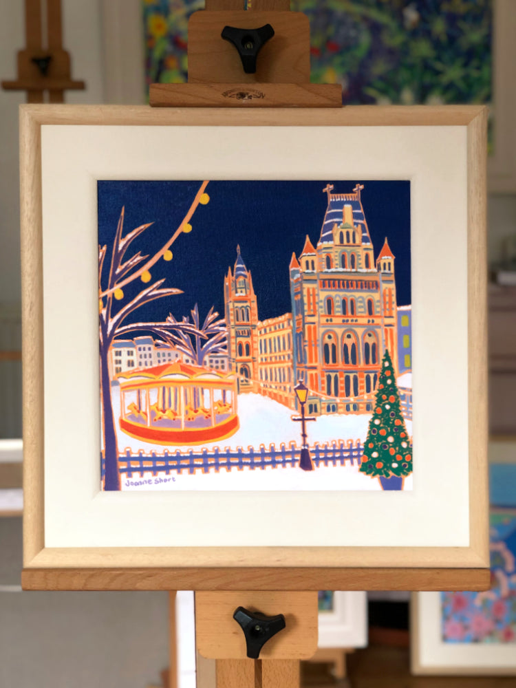 Original Painting by Joanne Short. Christmas Carousel, Natural History Museum, London