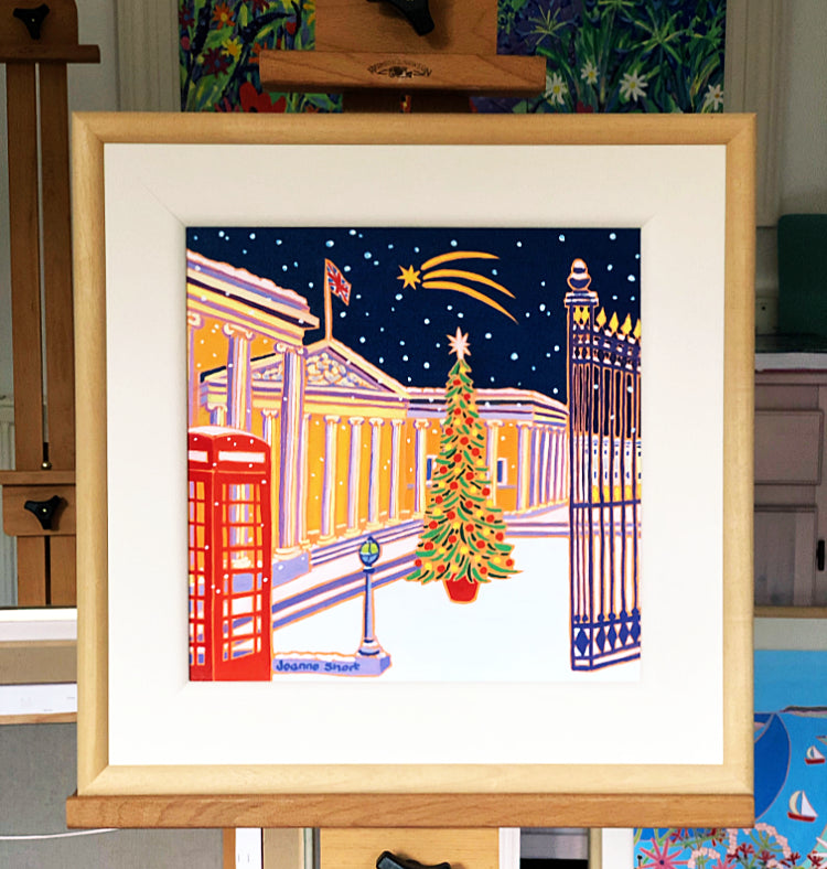 Original Painting by Joanne Short. Shooting Star, British Museum, London. Christmas tree