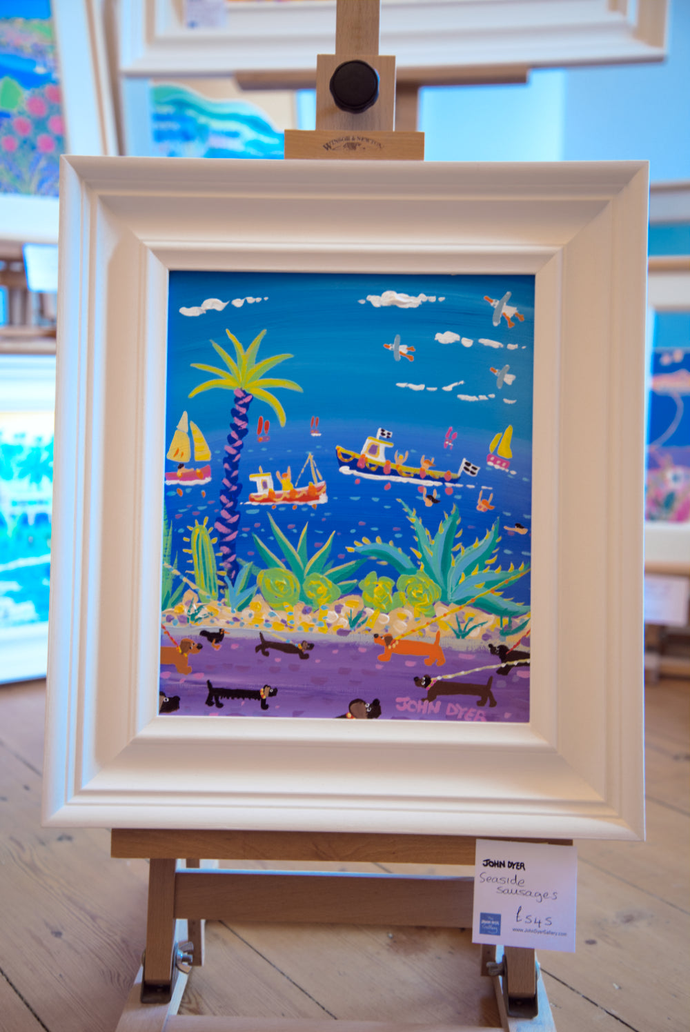 John Dyer Painting. Seaside Sausage Dogs