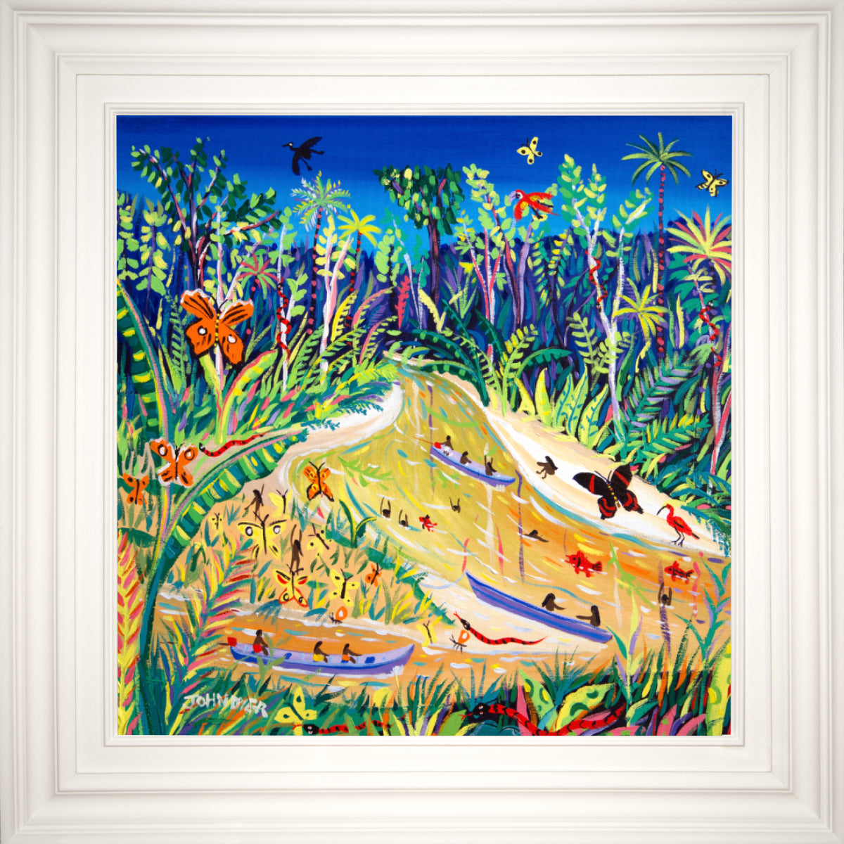 John Dyer Painting. Spiritual Butterflies, Rio Gregório, Amazon Rainforest, Brazil
