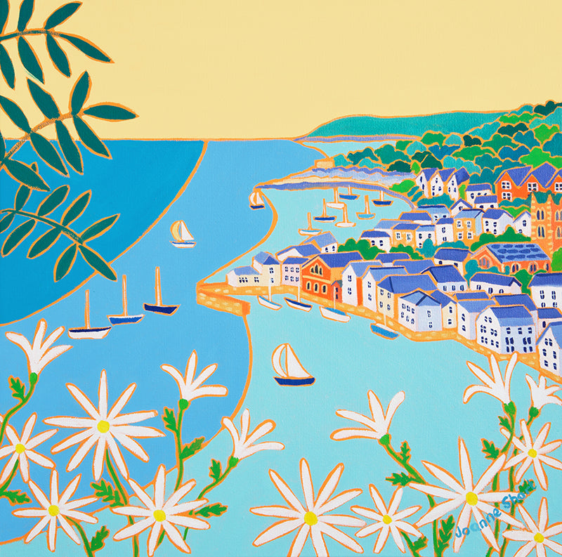 Original Painting by Joanne Short. Looking down at the River, Fowey