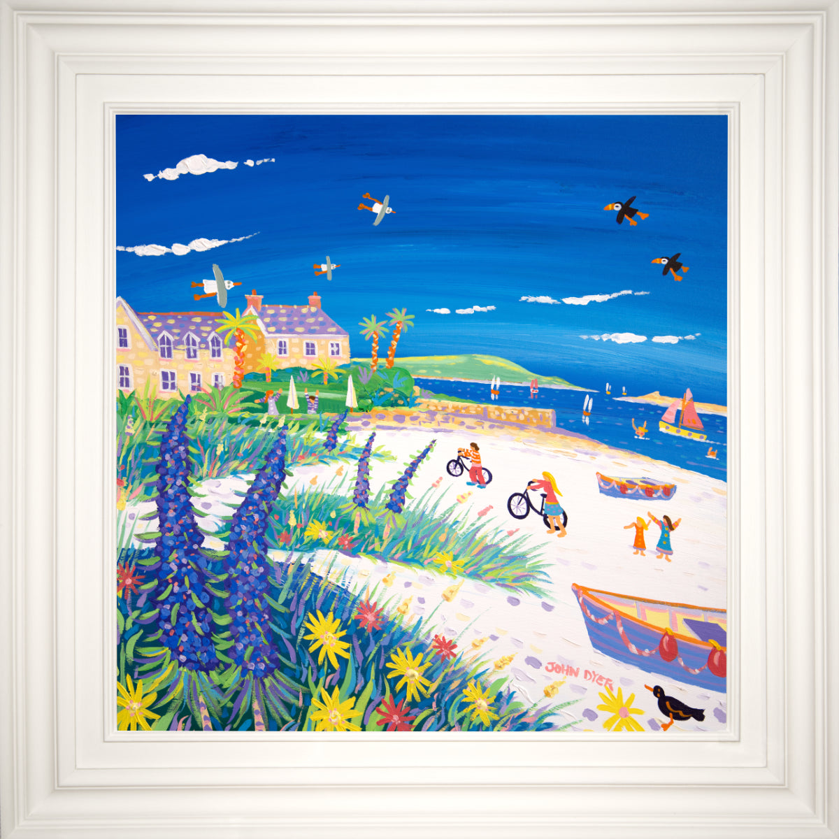 John Dyer Painting. Seaside Holiday, Tresco