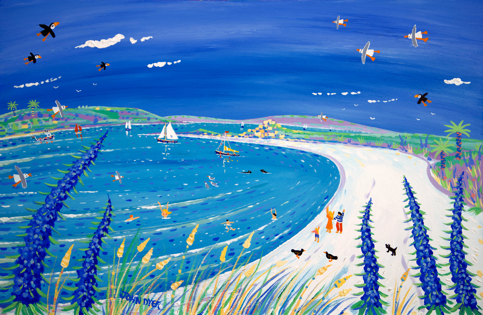 Painting by John Dyer. Island Life, Pentle Bay, Tresco