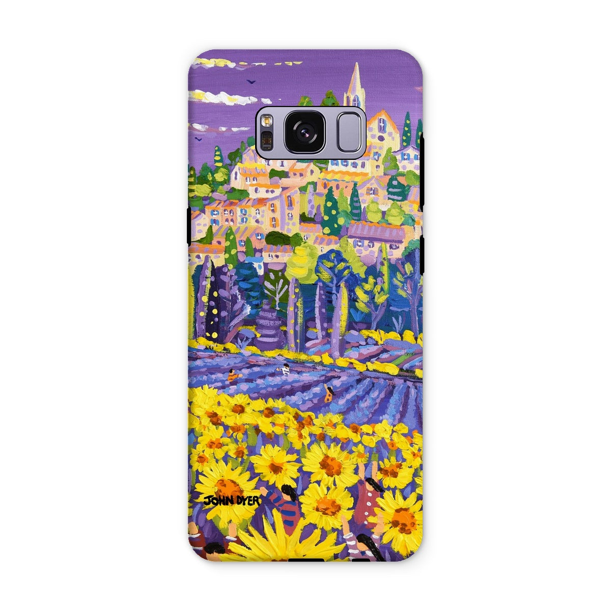 Tough Art Phone Case. Lavender &amp; Sunflower Pickers, Provence, France. Artist John Dyer. Cornwall Art Gallery.