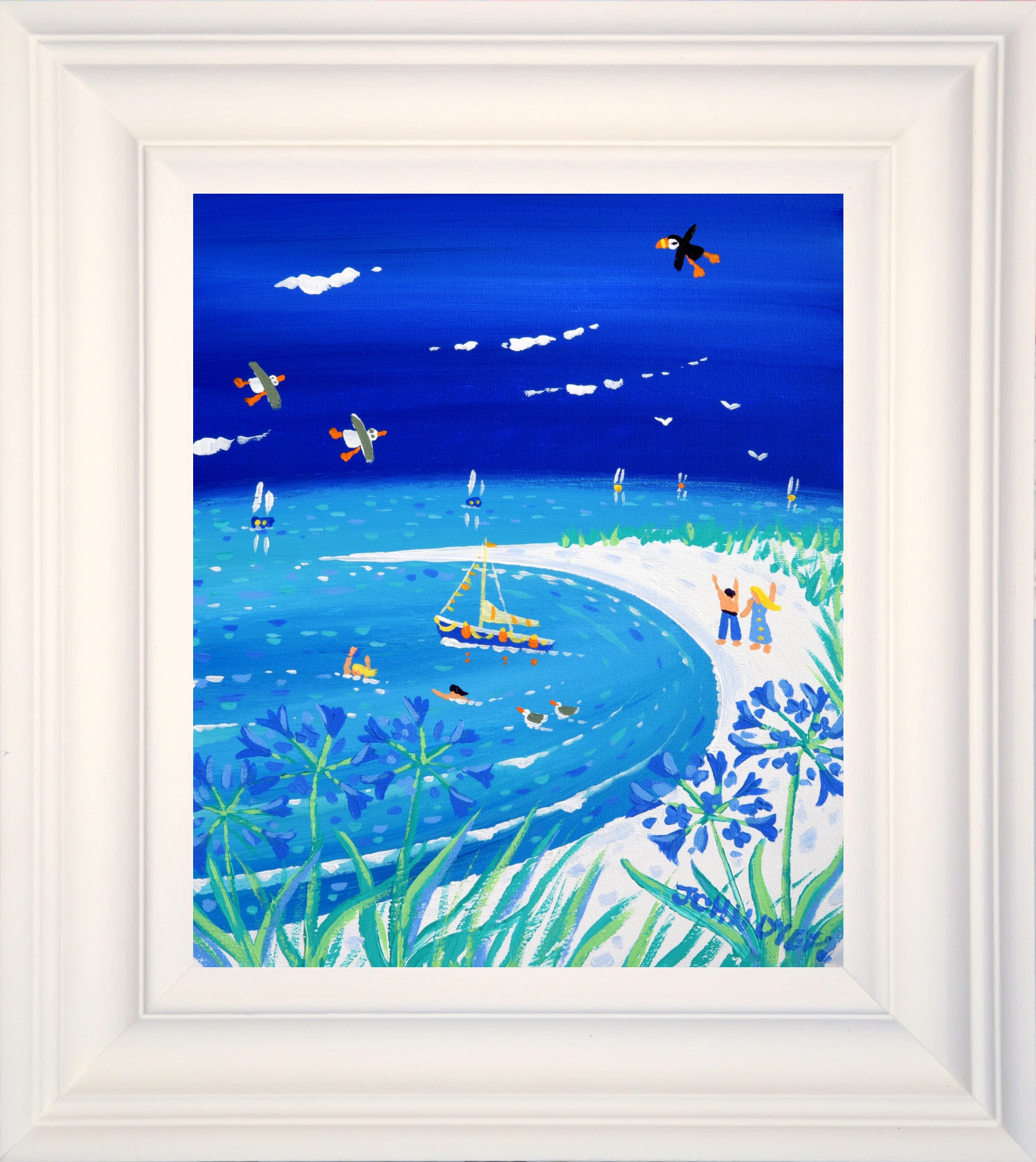 John Dyer Painting. Scilly Blue Days. Tresco beach.
