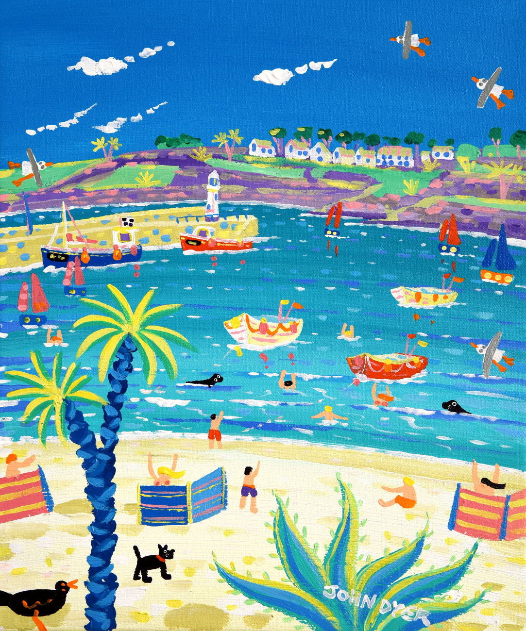 John Dyer Painting. Incoming Tide, St Ives