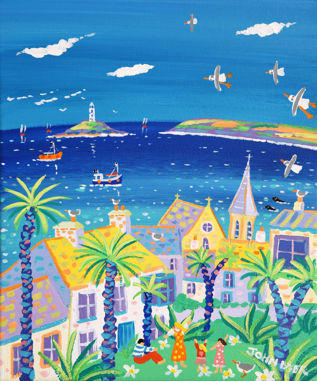 John Dyer Painting. View to the Lighthouse, St Ives