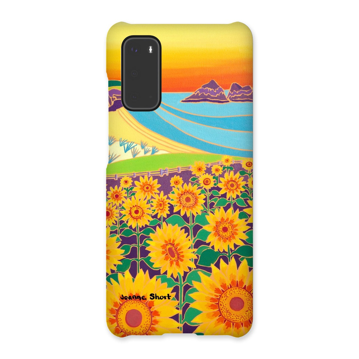 Snap Art Phone Case. Sunflowers, Holywell Bay. Artist Joanne Short. Cornwall Art Gallery