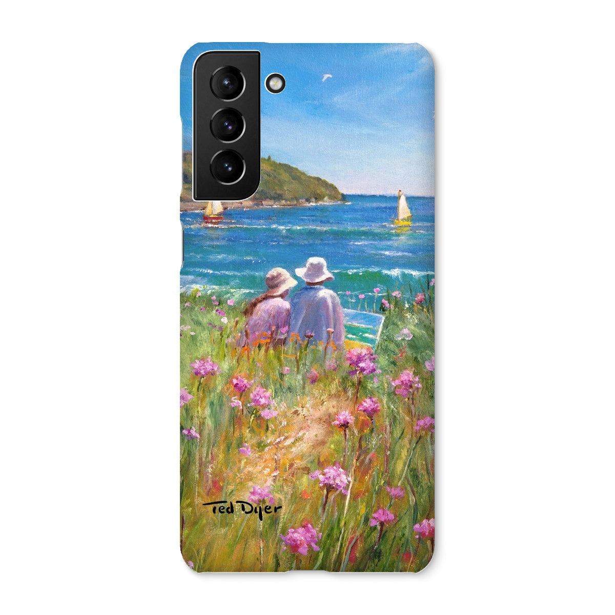 Snap Art Phone Case. Sea Pinks and Painters, Falmouth. Artist Ted Dyer. Cornwall Art Gallery