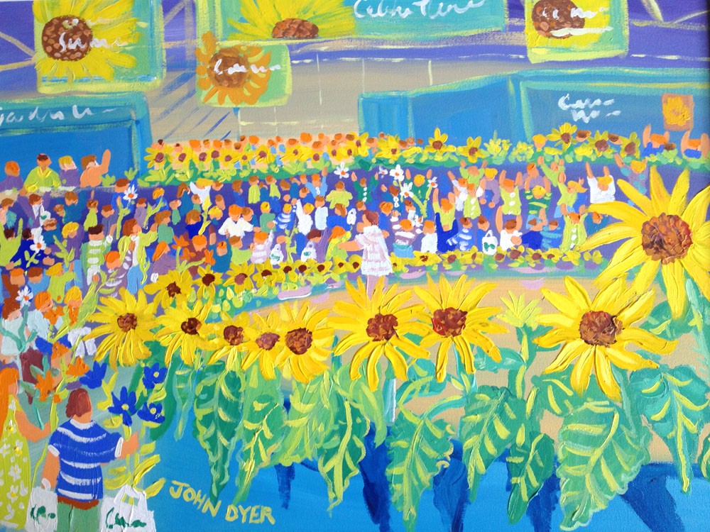 Original Sunflower Painting by John Dyer. 'Chatting with Alan Titchmarsh'. BBC Gardeners' World Live.
