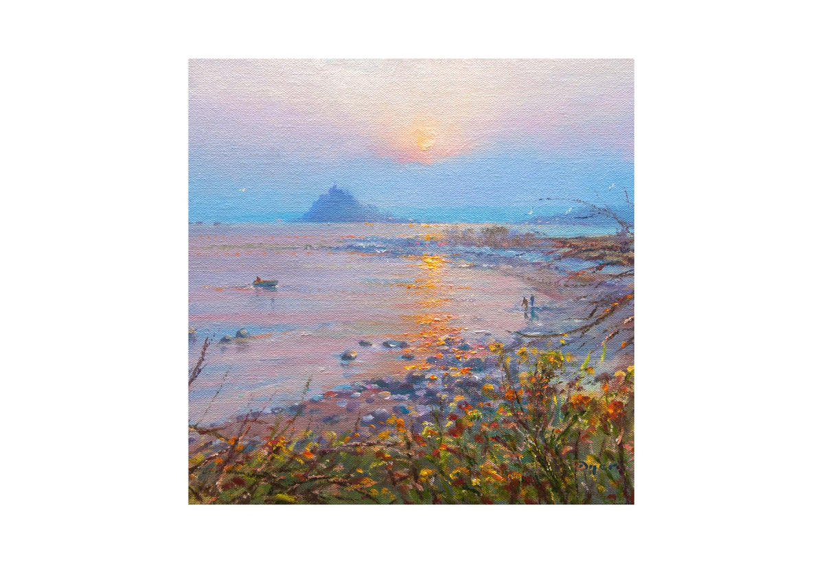 Limited Edition Print. Coming Ashore, Mount&#39;s Bay.  St Michael&#39;s Mount. By Ted Dyer