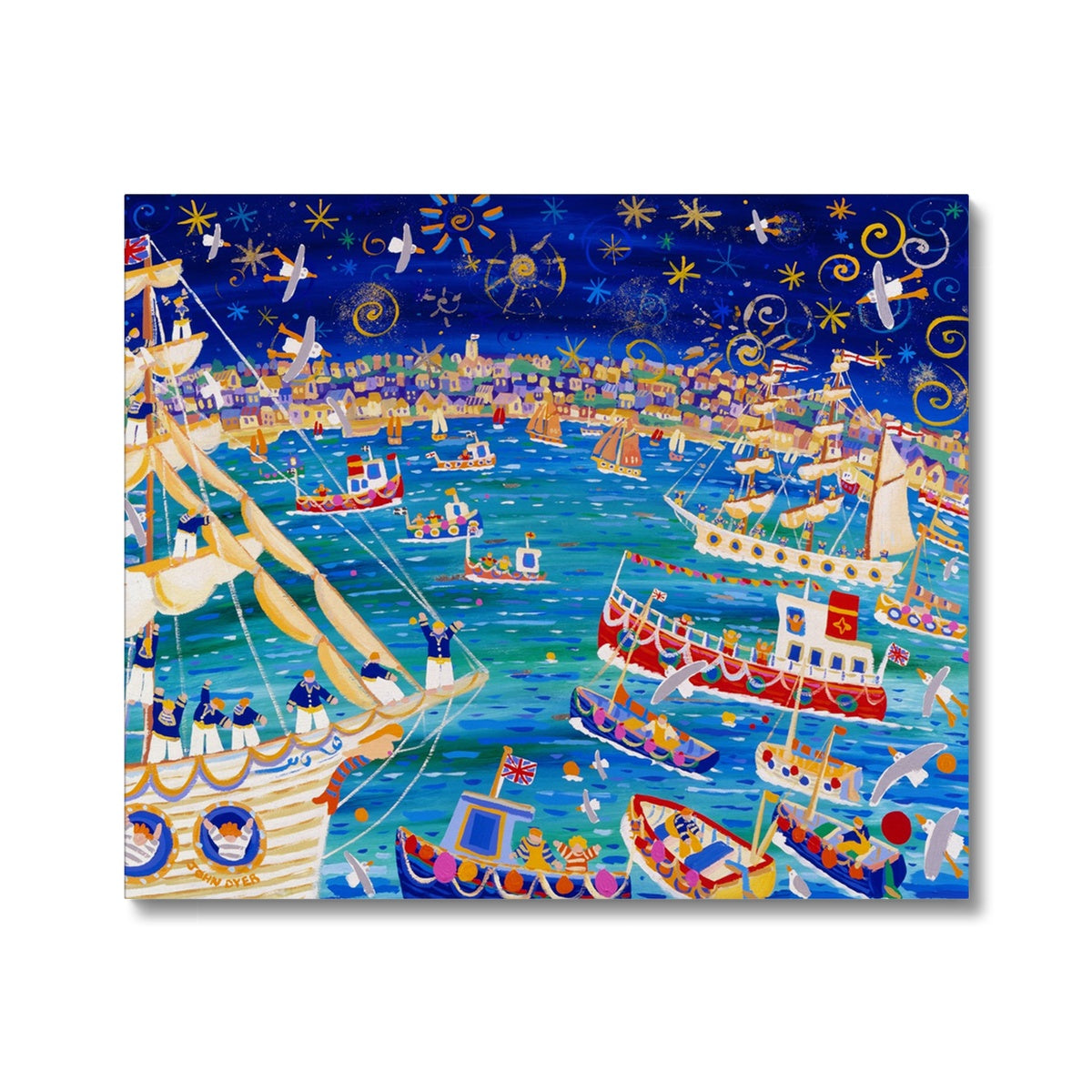 Tall Ships and Small Ships 1998. Canvas Art Print by John Dyer