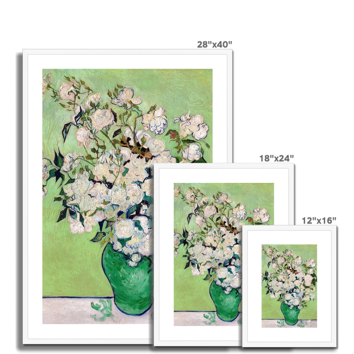 &#39;Roses&#39; Still Life by Vincent Van Gogh. Framed Open Edition Fine Art Print. Historic Art