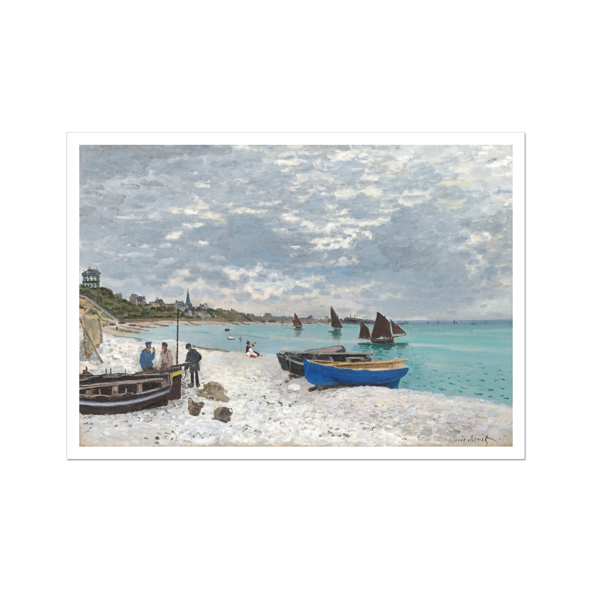 'The Beach at Sainte-Adresse' by Claude Monet. Open Edition Fine Art Print. Historic Art