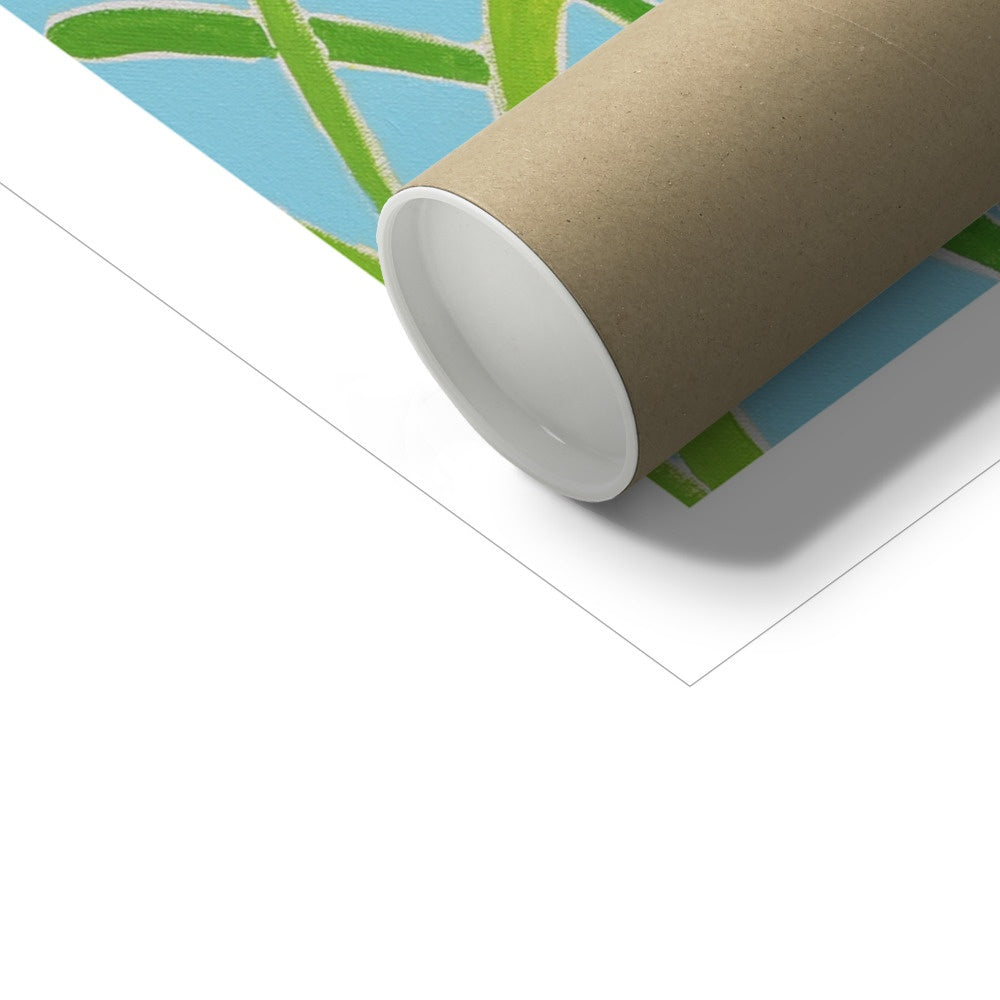 Joanne Short Open Edition Cornish Art Print. 'Sailing past the Agapanthus, Helford'. Cornwall Art Gallery