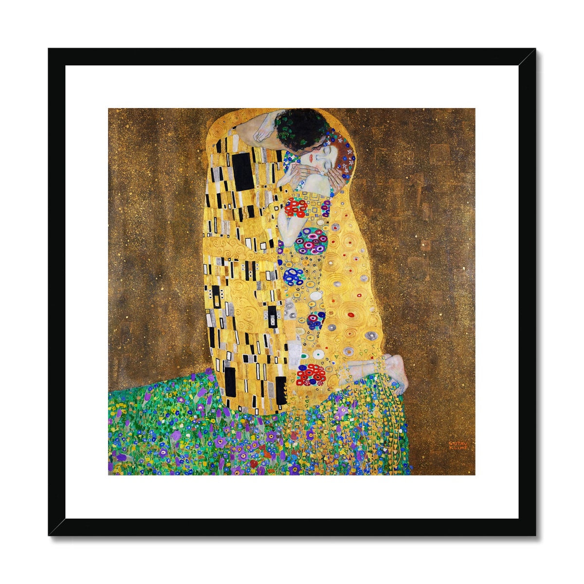 Gustav Klimt Framed Open Edition Art Print. 'The Kiss'. Art Gallery Historic Art