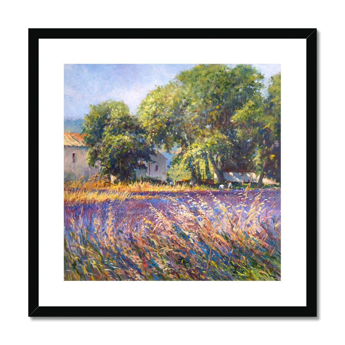 Ted Dyer Framed Open Edition Cornish Fine Art Print. 'Lavender Time, Provence'. Cornwall Art Gallery