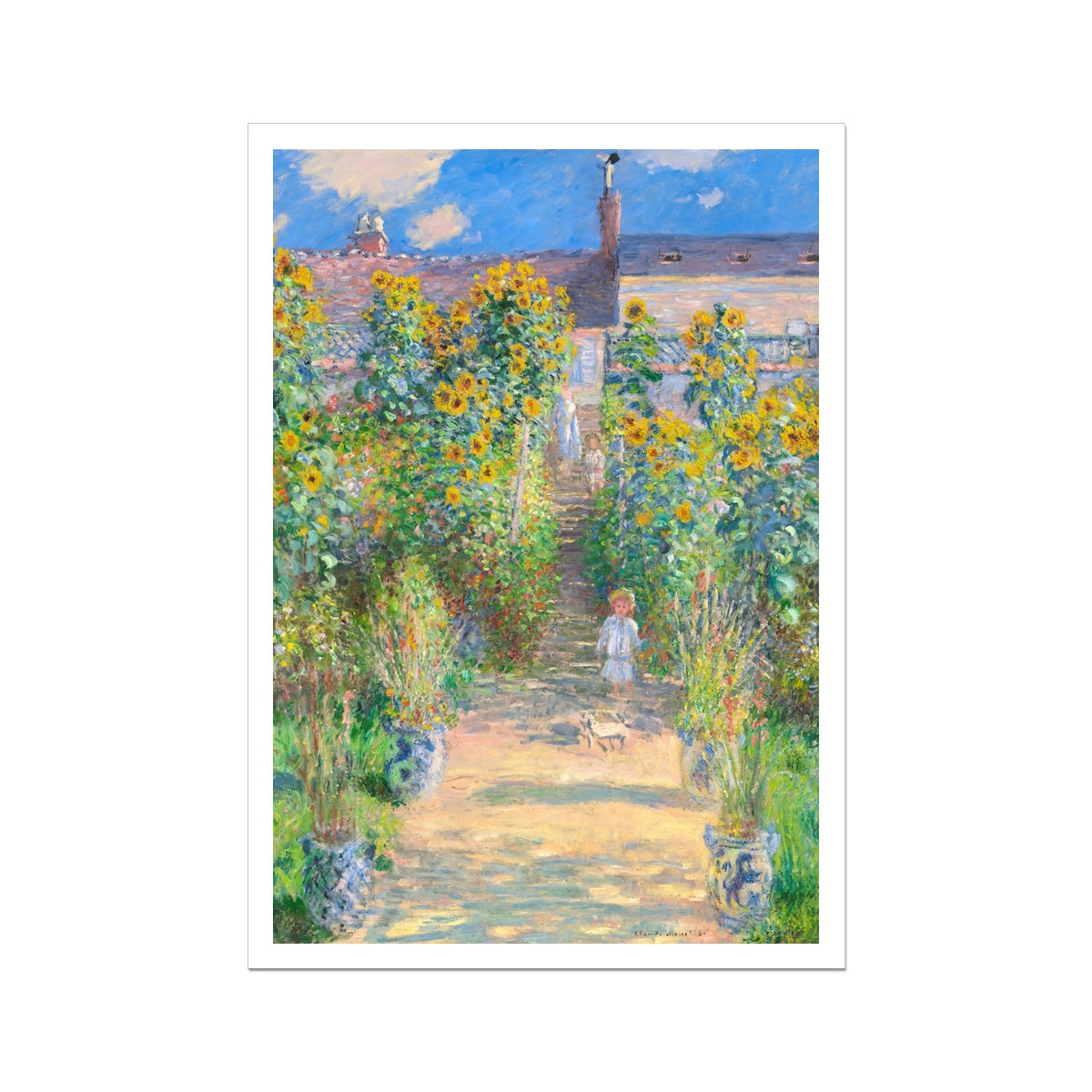 'The Artist's Garden at Vétheuil' by Claude Monet. Open Edition Fine Art Print. Historic Art