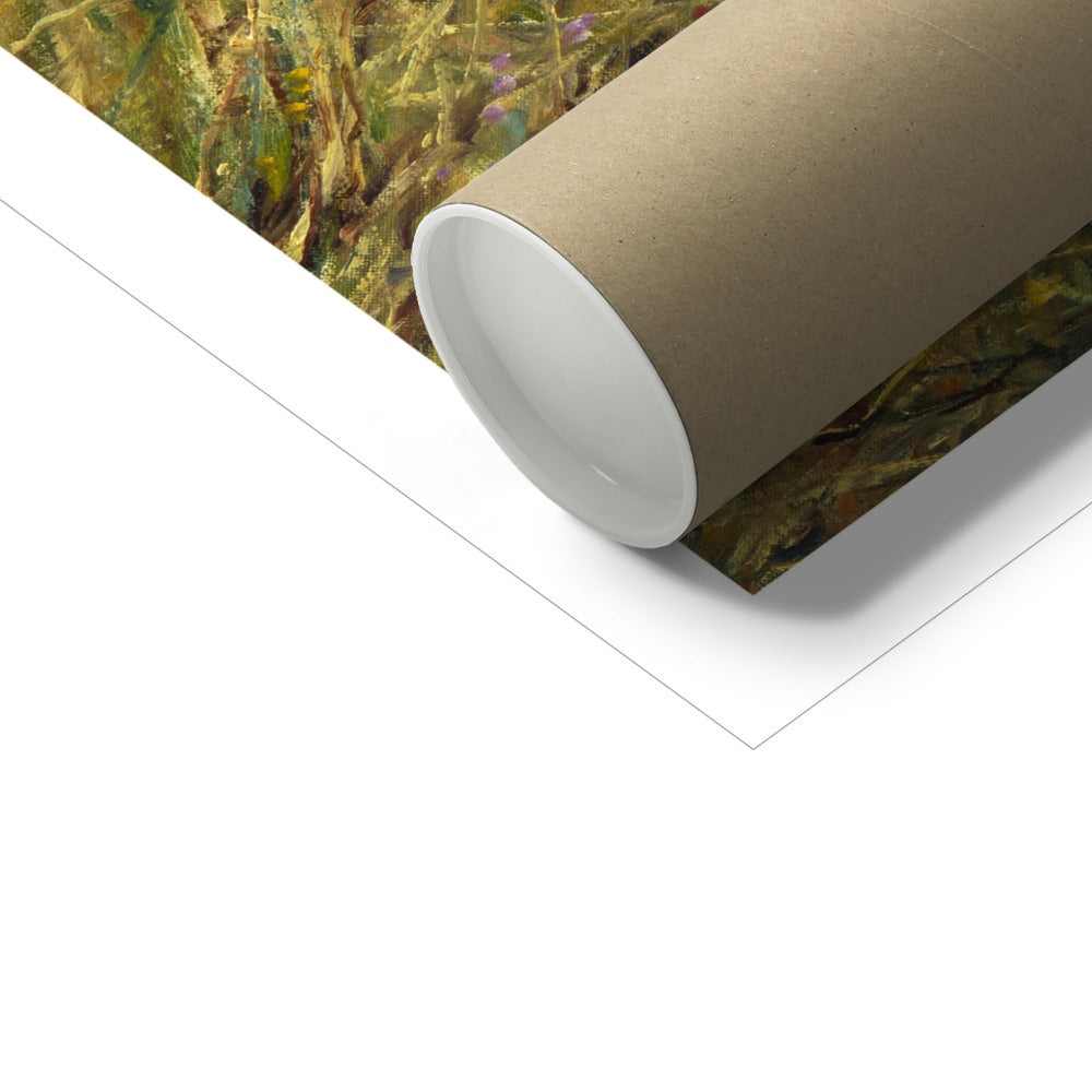 Ted Dyer Fine Art Print. Open Edition Cornish Art Print. 'Blue Skies, Godrevy'. Cornwall Art Gallery