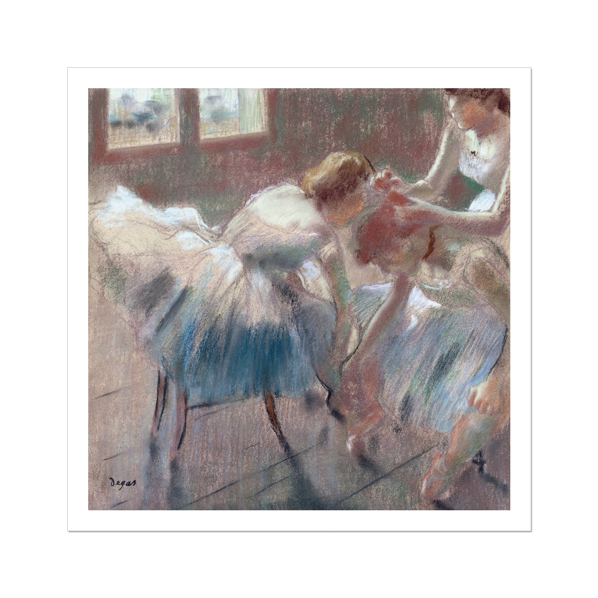 &#39;Three Dancers Preparing for Class&#39; by Edgar Degas. Open Edition Fine Art Print. Historic Art