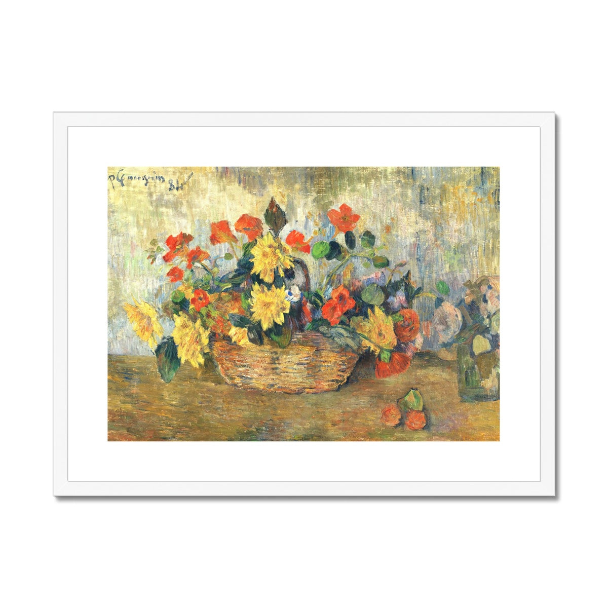'Flowers' Still Life by Paul Gauguin. Framed Open Edition Fine Art Print. Historic Art
