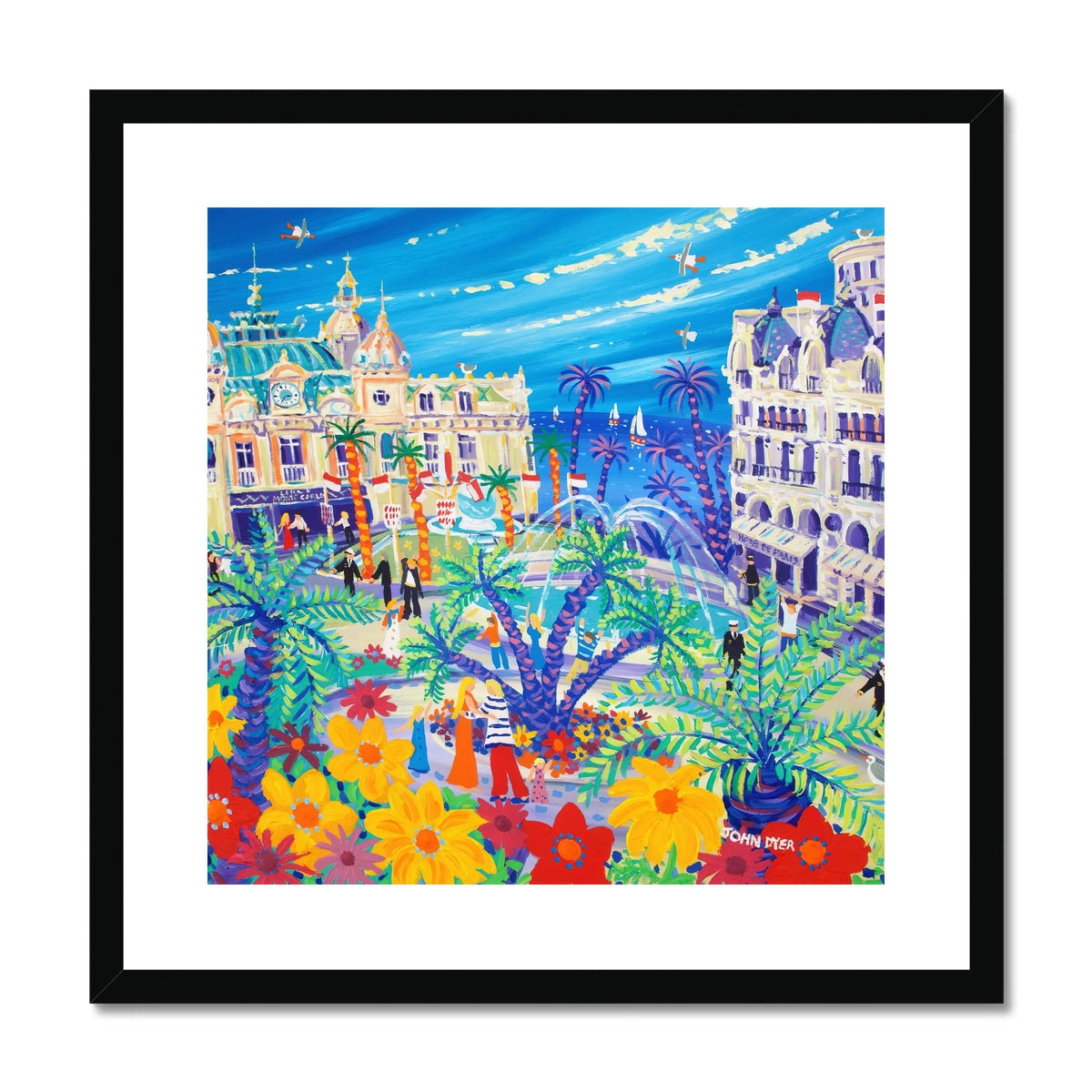John Dyer Framed Open Edition French Art Print. 'Casino Cuddle, Monte-Carlo, Monaco'. French Art Gallery