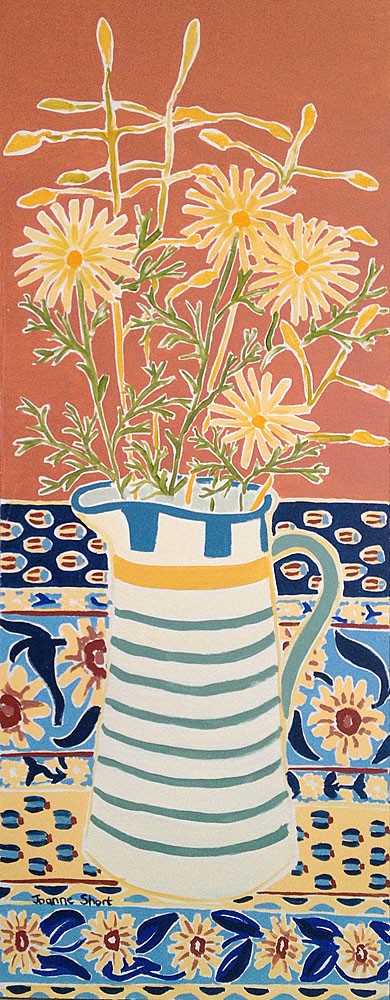 Original Painting by Joanne Short. Provençal Flowers. Daisies and Grasses. Provence, France.