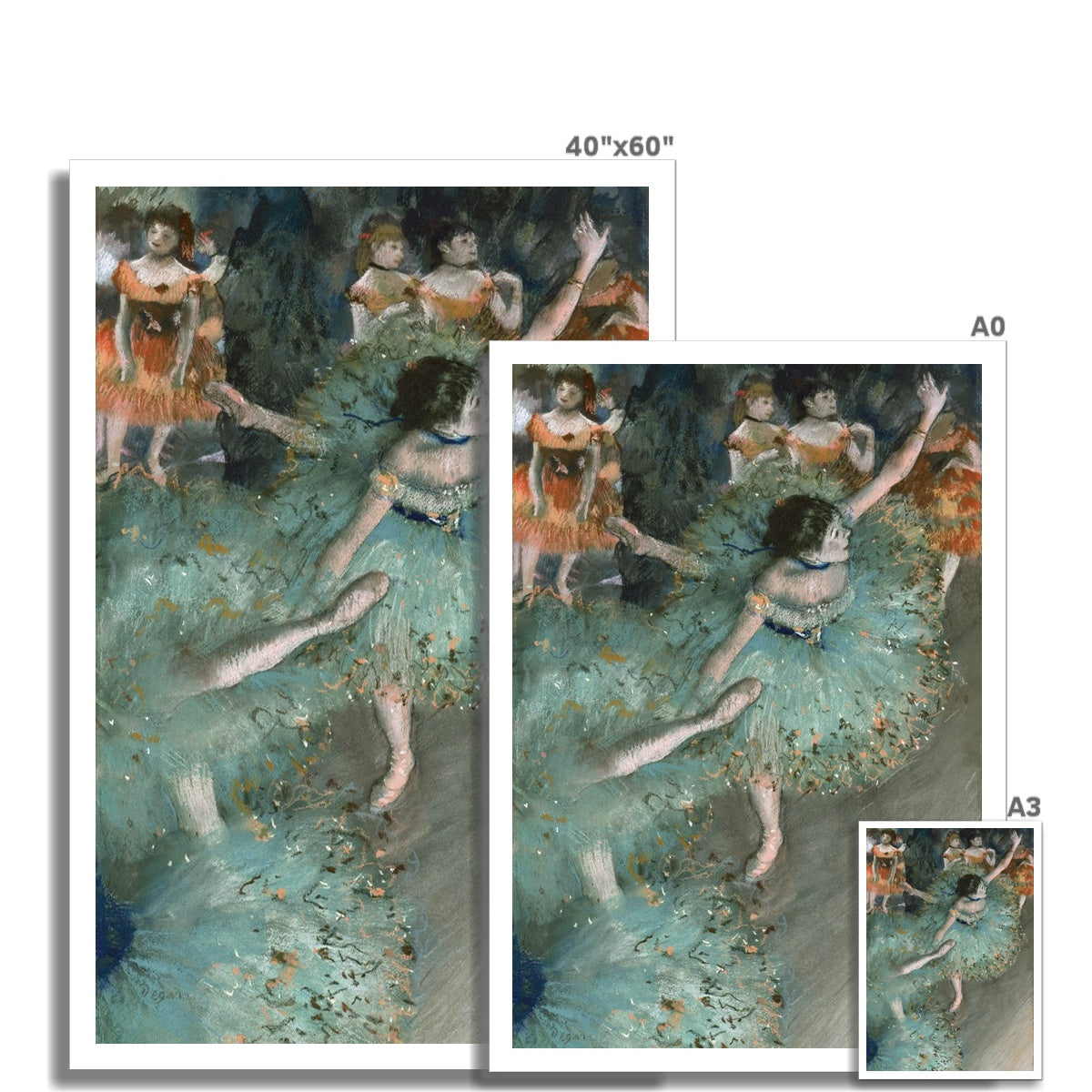 &#39;Swaying Dancer (Dancer in Green)&#39; by Edgar Degas. Ballet Dancer Open Edition Fine Art Print. Historic Art