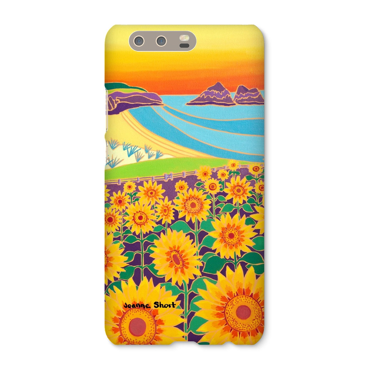Snap Art Phone Case. Sunflowers, Holywell Bay. Artist Joanne Short. Cornwall Art Gallery